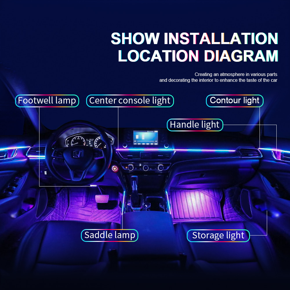 Streamer sinfónico de doble zo - Led Ambient Interior Car Lights App Control reseña y precio